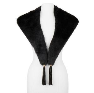 Henri Bendel Faux Fur Shawl Scarf with Tassels NWT